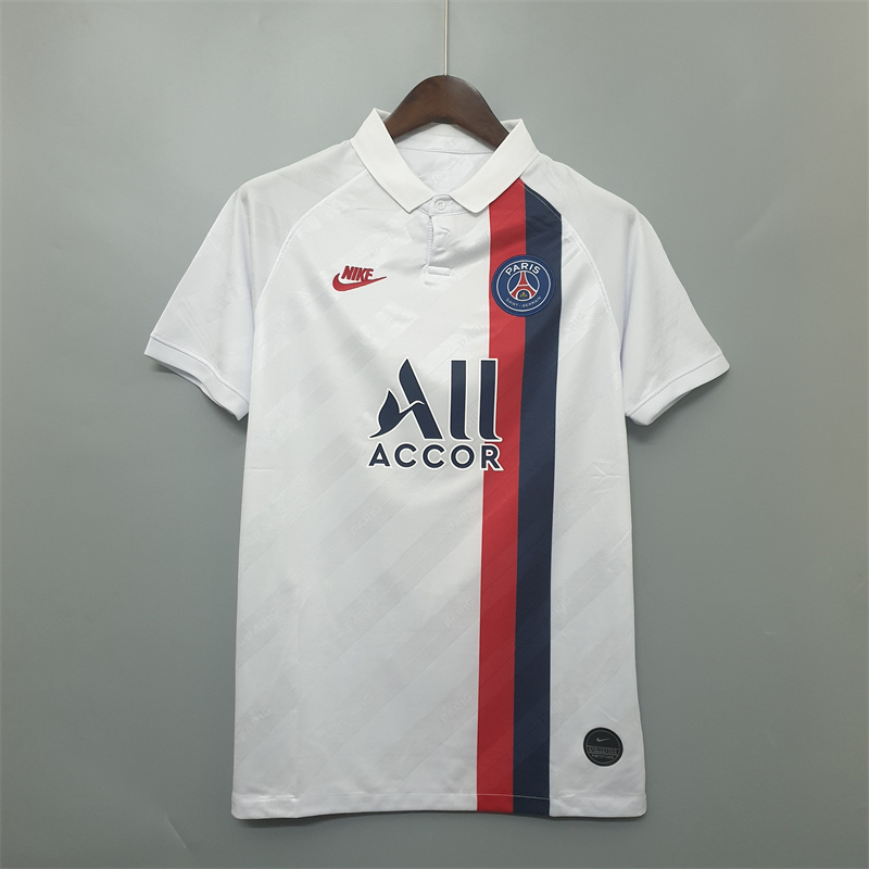 PSG Retro Jersey Third Away Soccer Shirt 2019/20 in White