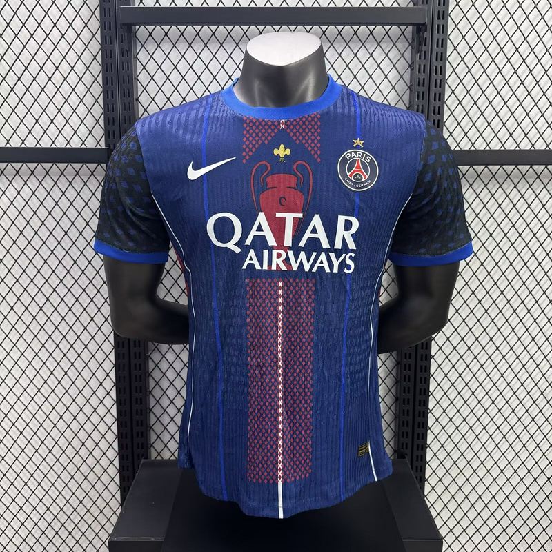 Authentic Soccer Jersey PSG Champions Special Edition Shirt 2025/26 in Navy