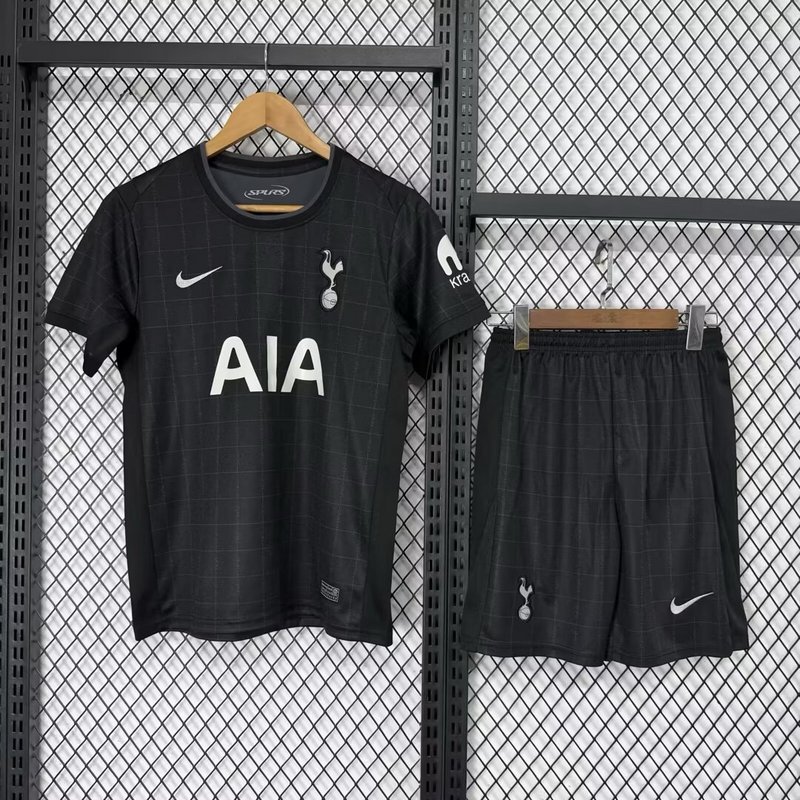 Tottenham Hotspur Football Jersey Away Kids Jersey & Shorts Kit 2025/26 in Black