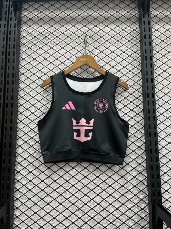 Inter Miami Soccer Jersey Women's Away Vest 2025 in Black