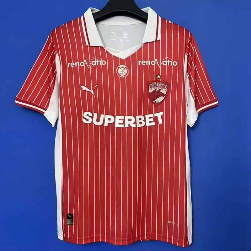 FC Dinamo Bucuresti Soccer Jersey Home Custom Shirt 25-26 in Red