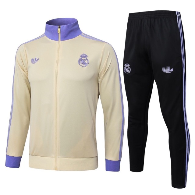 Real Madrid Training Kit (Jacket+Pants) Purple &Amp; Black 2025/26 in Purple & Black