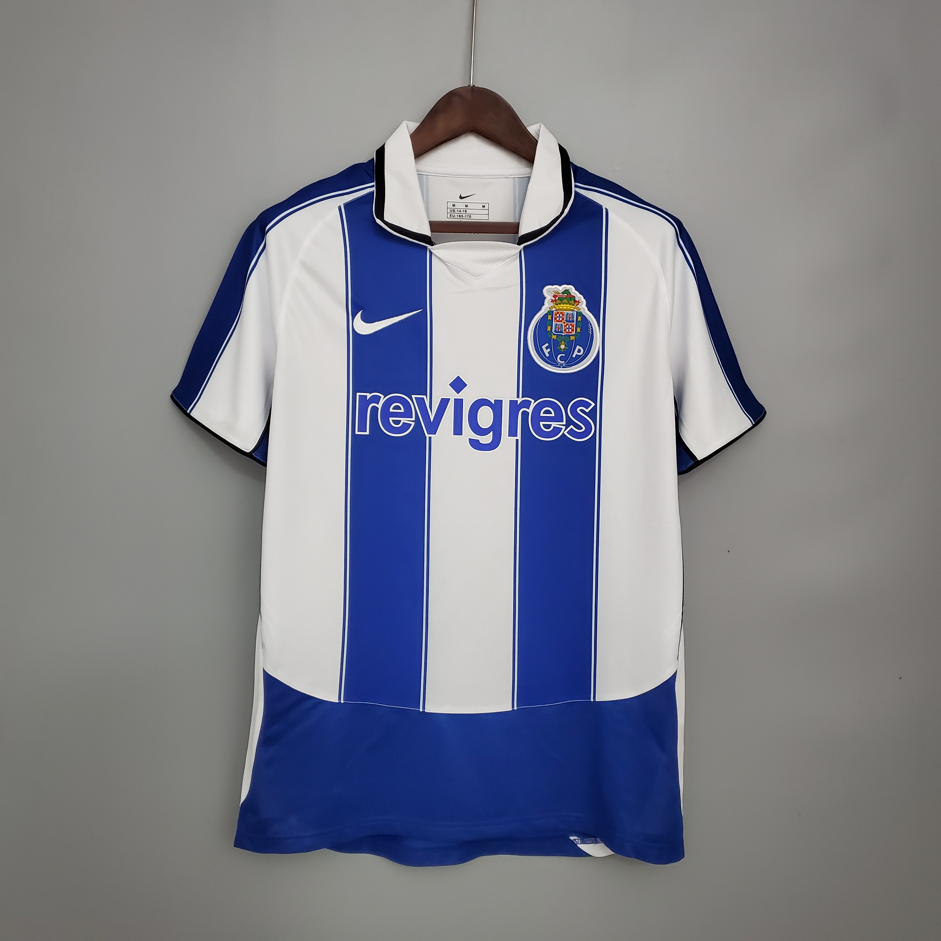 FC Porto Retro Soccer Jersey Home Custom Shirt 2003/04 in Bule&White