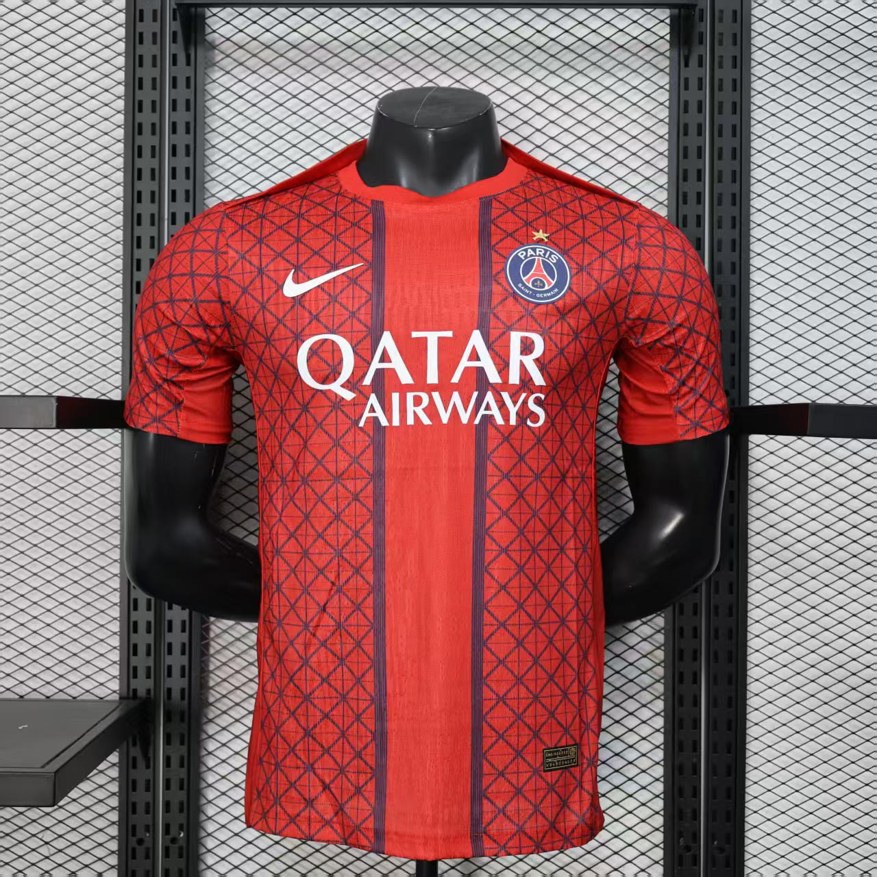 Authentic Soccer Jersey PSG Pre-Match Shirt 2025/26 in Red