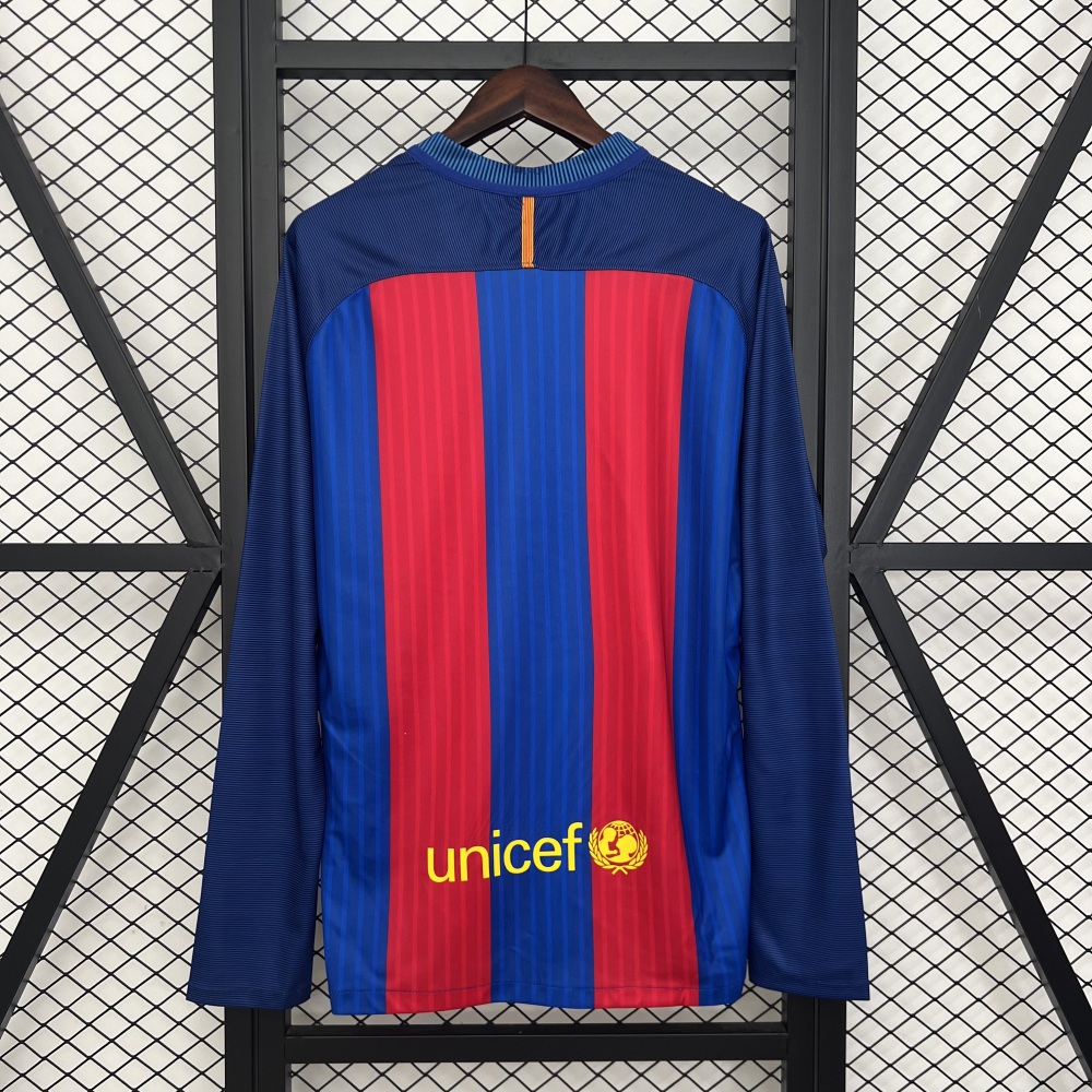 Barcelona Retro Jersey Home Long Sleeve Soccer Shirt 2014-15