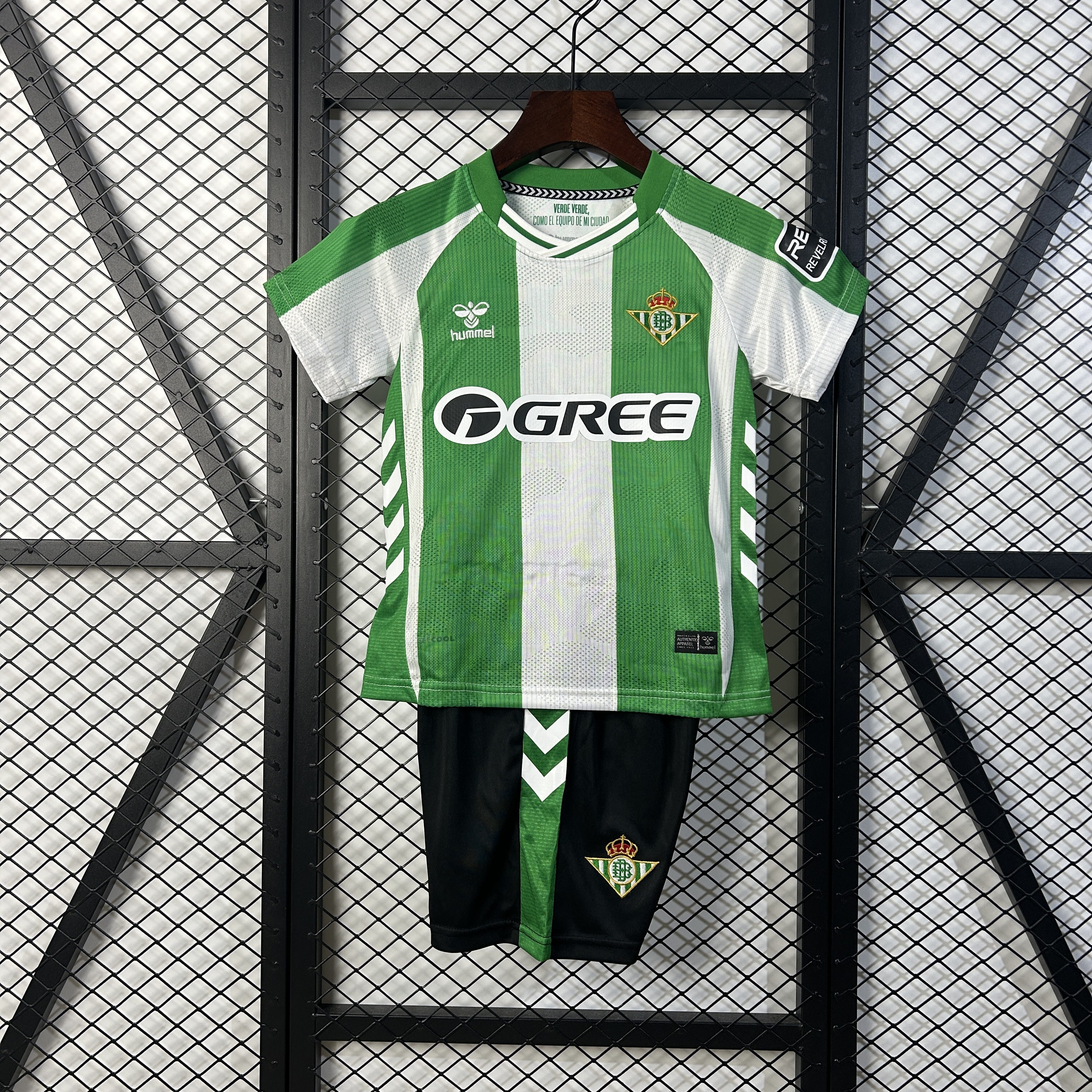 Real Betis Home Kids Jersey & Shorts Kit 2025/26 in Model Year: 2025/26 Country and League: Spain-La Liga