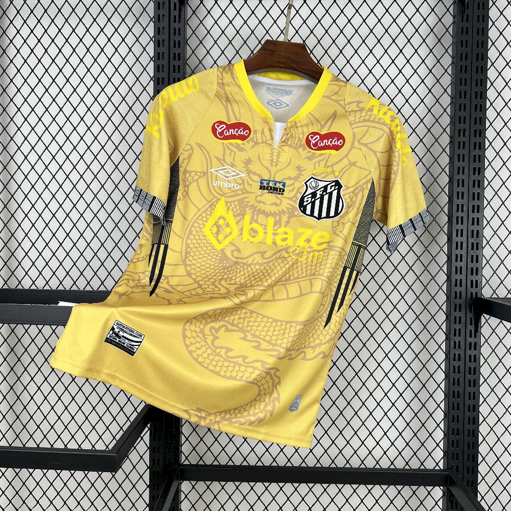 Santos FC Soccer Jersey Special Edition Custom Shirt 2025 in Yellow