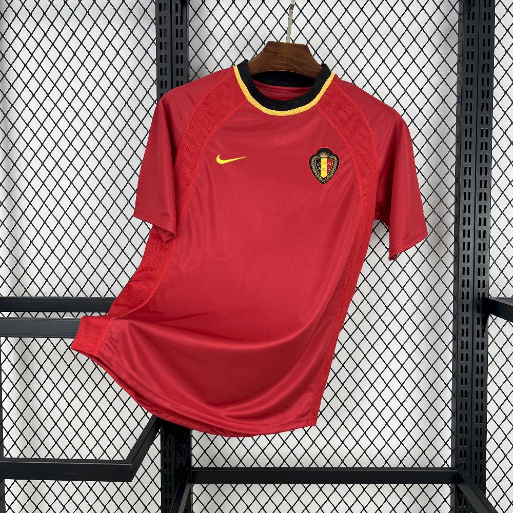 Belgium Retro Soccer Jersey Home Custom Shirt 2000 in Red