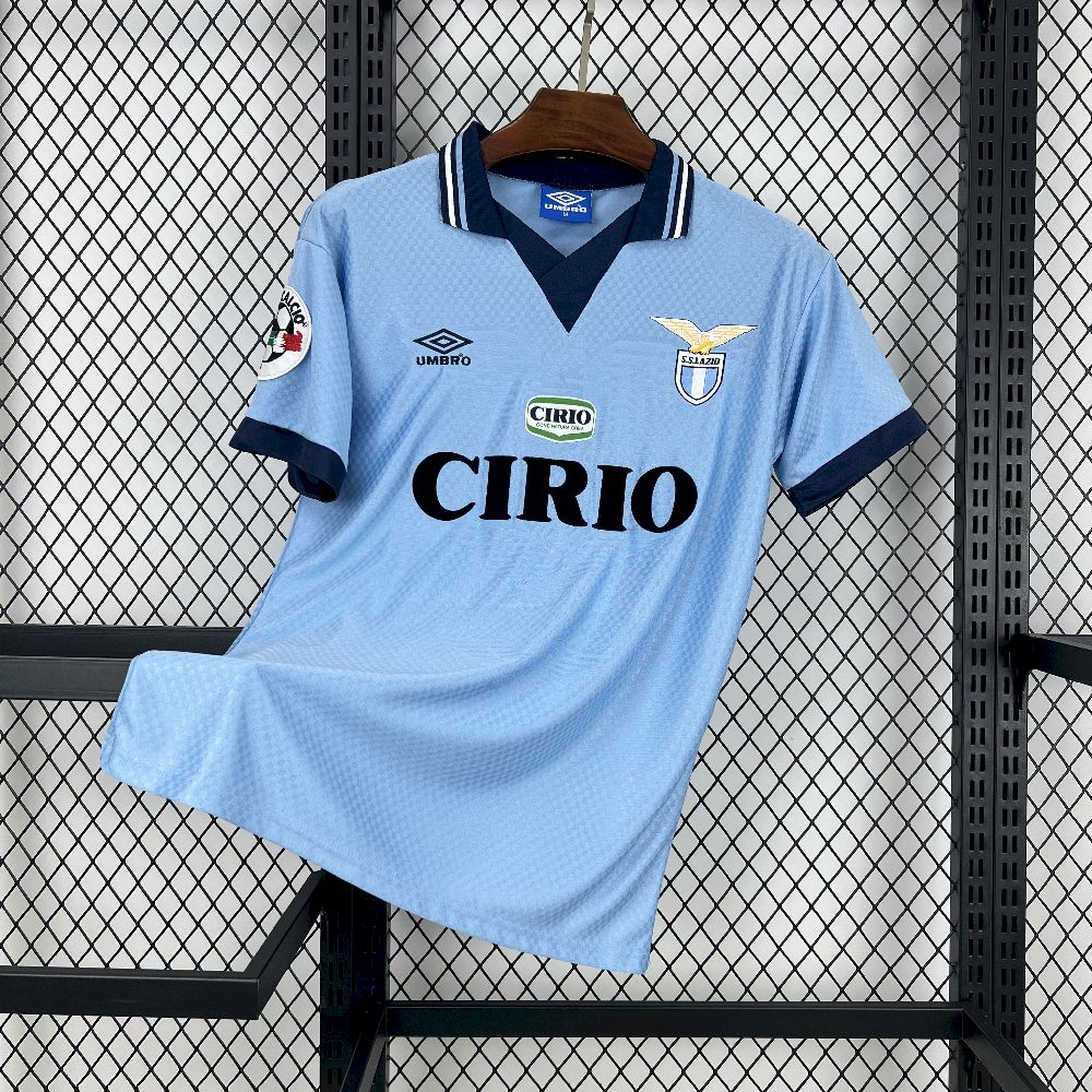 Lazio Retro Soccer Jersey Home Custom Shirt 1996-97 in Blue