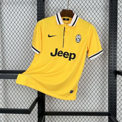 Juventus Retro Soccer Jersey Third Away Custom Shirt 2013-14 in Yellow