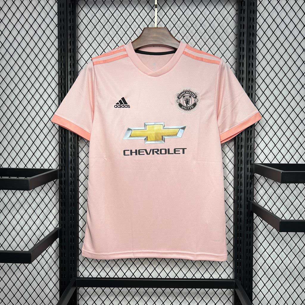 Manchester United Retro Away Football Jersey Shirt 2018/19 in Pink