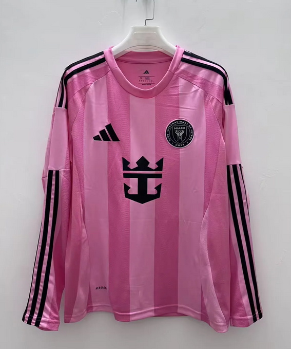 Inter Miami Soccer Jersey Home Long Sleeve Custom Shirt 2025 in Pink