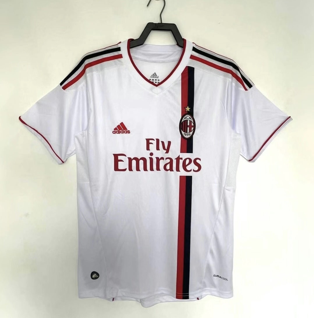 AC Milan Retro Soccer Jersey Away Custom Shirt 2011/12 in White