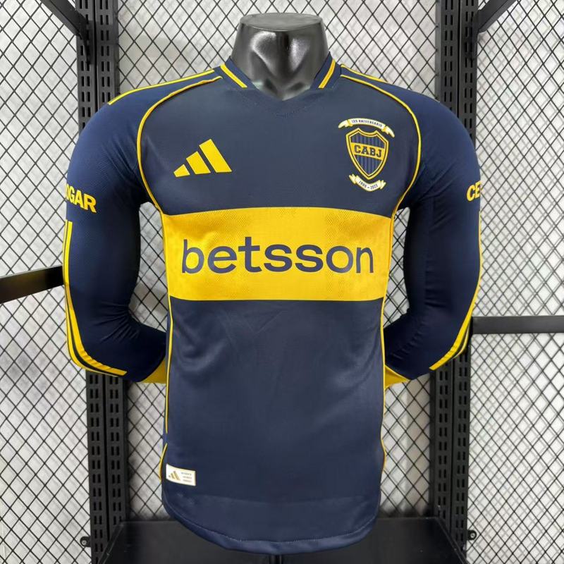 Boca Juniors Authentic Soccer Jersey Home Long Sleeve Shirt 2025/26 in Model Year: 2025/26 Country and League: Superliga