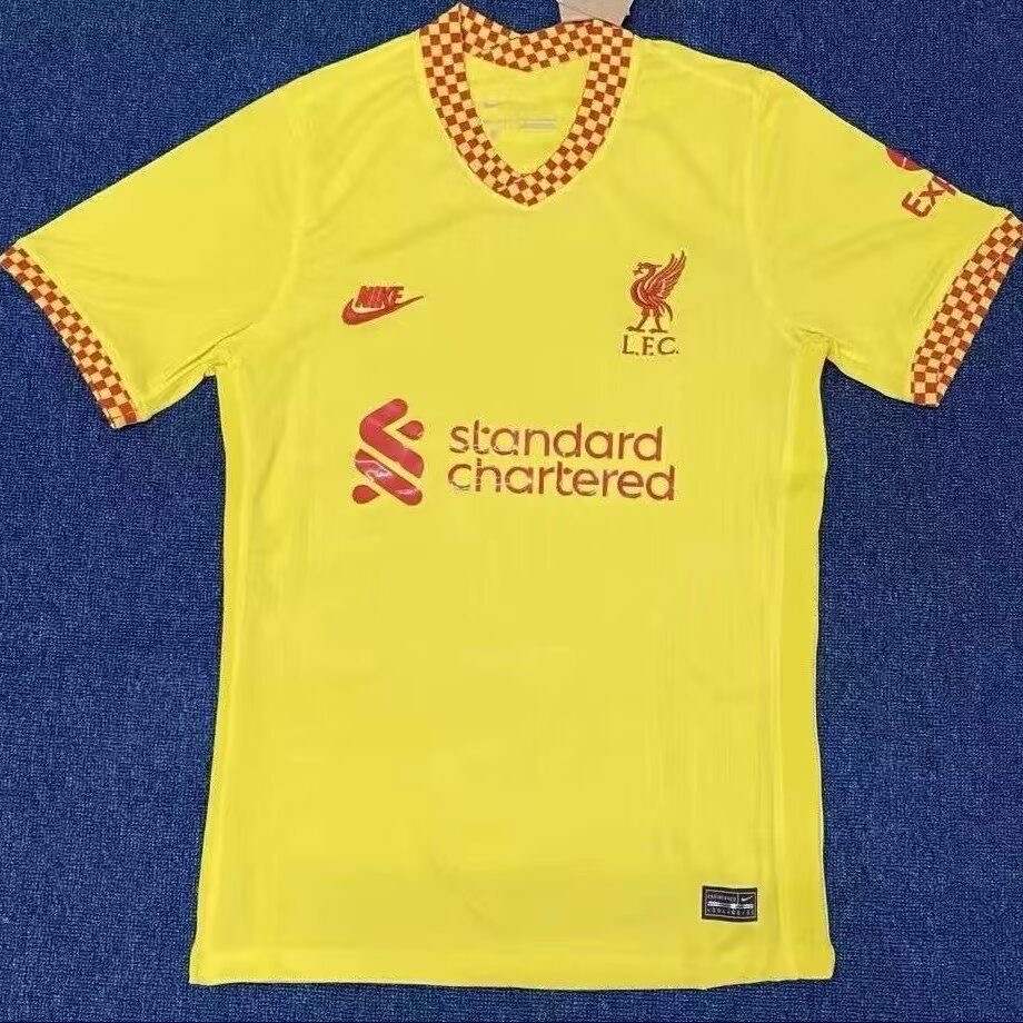 Liverpool Retro Football Jersey Third Away Custom Shirt 2021/22 in Yellow