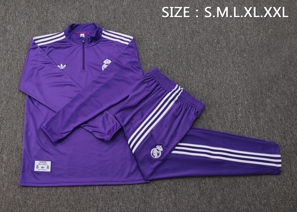 Real Madrid Training Kit (Sweatshirt+Pants) Purple 2025/26