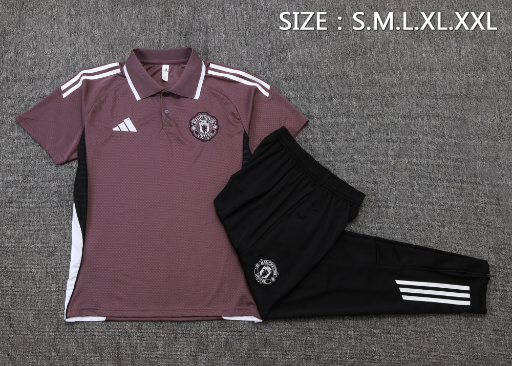 Manchester United Training Kit (Polo+Pants) Grayish Purple 2025/26