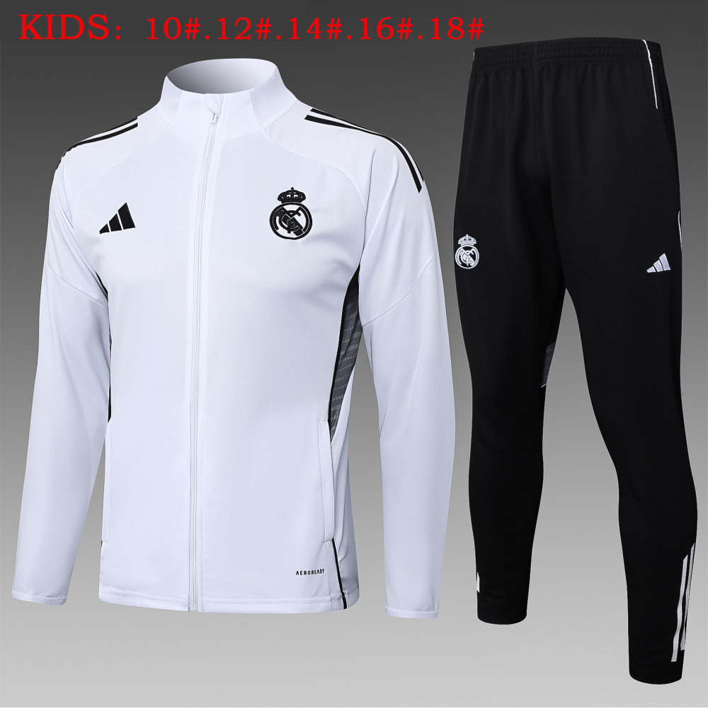 Kids Real Madrid Training Kit (Jacket+Pants) White 2025/26