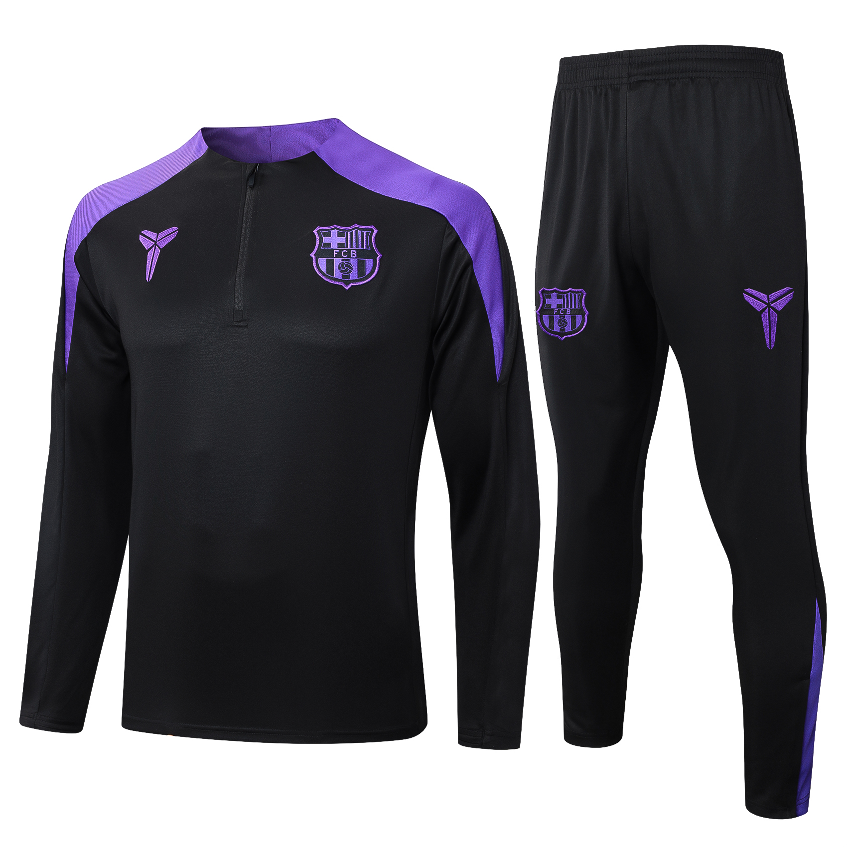 Barcelona Training Kit Sweatshirt & Pants Set Black&Amp;purple 2025/26 in Black&Purple