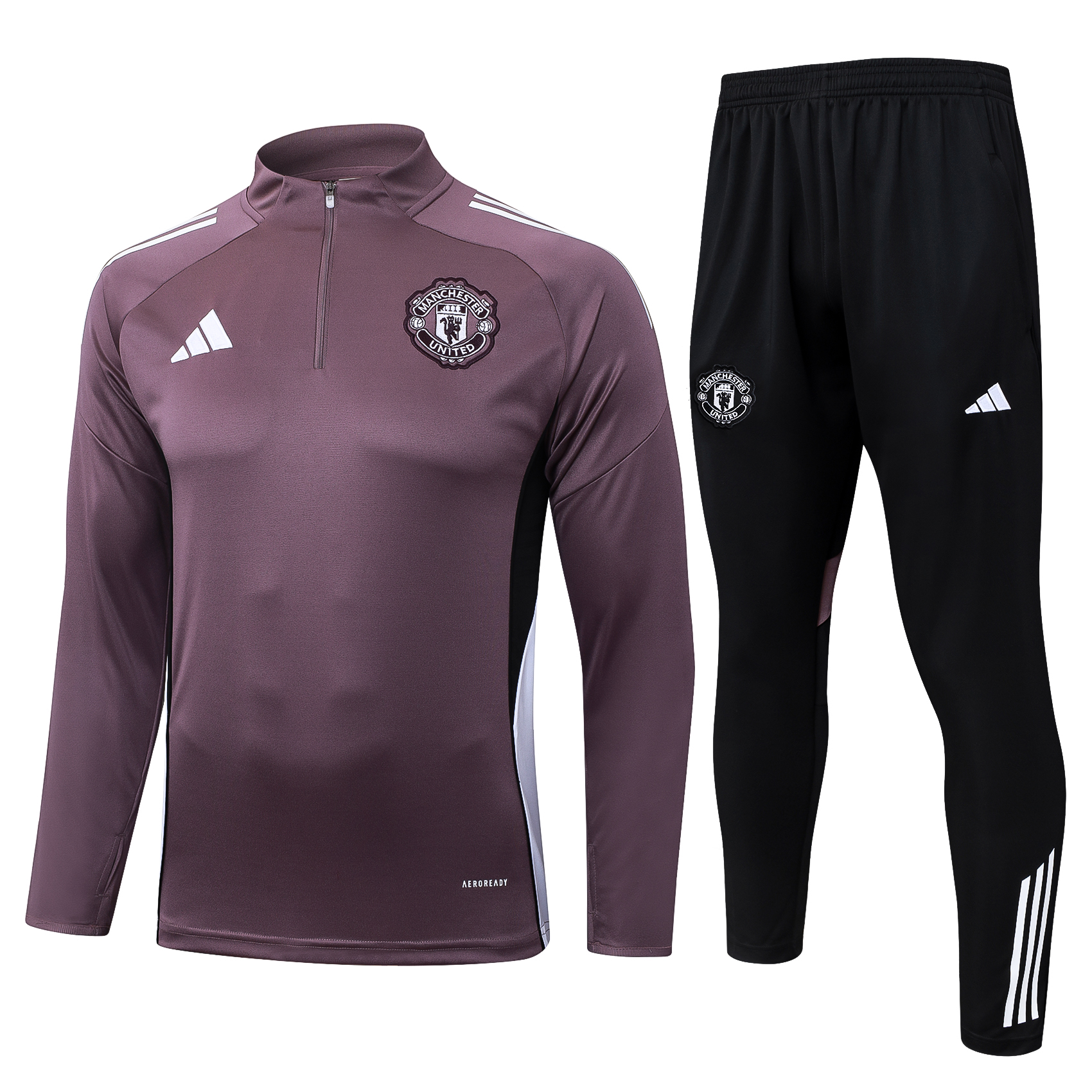 Manchester United Training Kit Sweatshirt & Pants Set Grayish Purple 2025/26