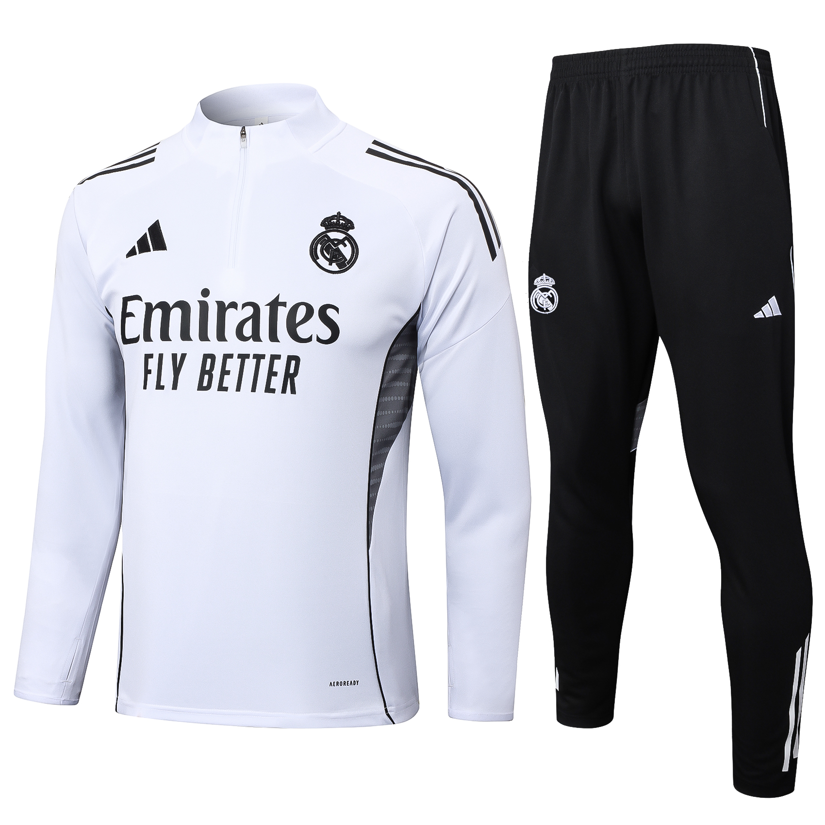 Real Madrid Training Kit Sweatshirt & Pants Set White 2025/26