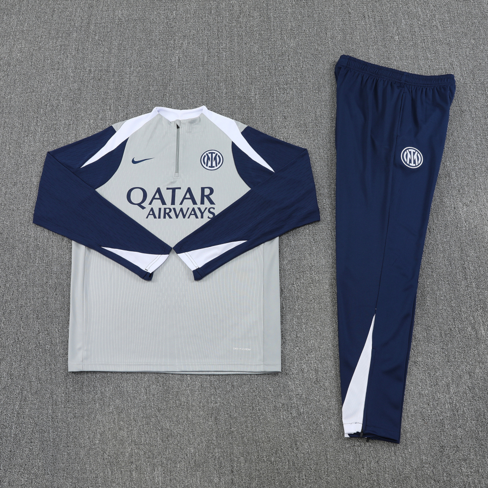Inter Milan Authentic Training Kit (Sweatshirt+Pants) Grey 2025/26 - Player Version