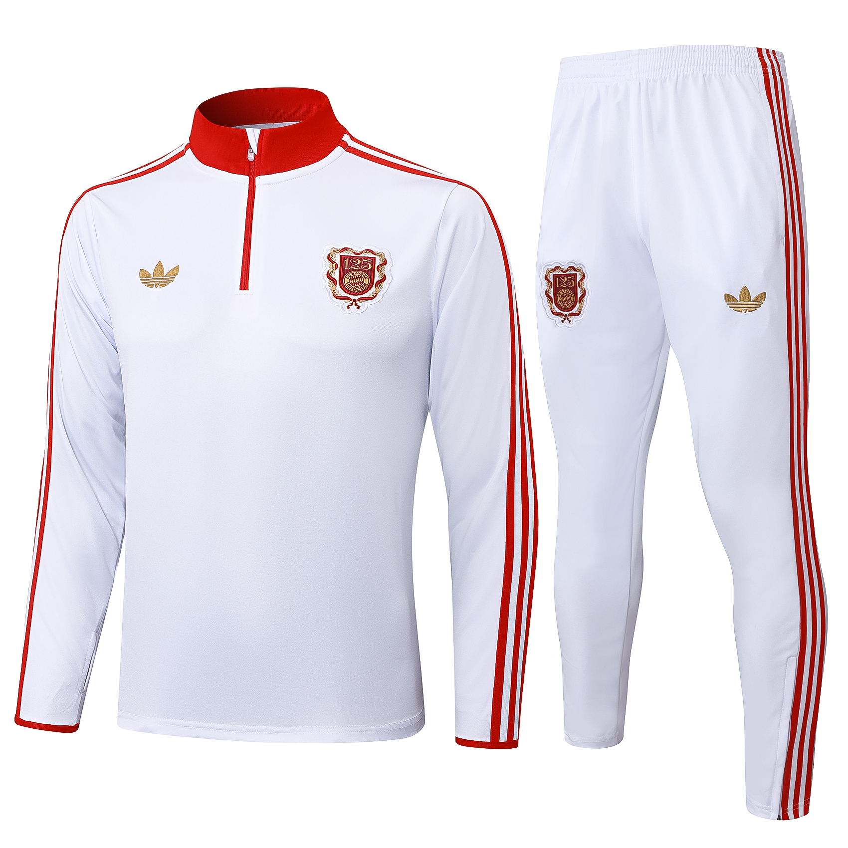 Bayern Munich Training Kit Sweatshirt & Pants Set White 2025/26 - 125th Anniversary
