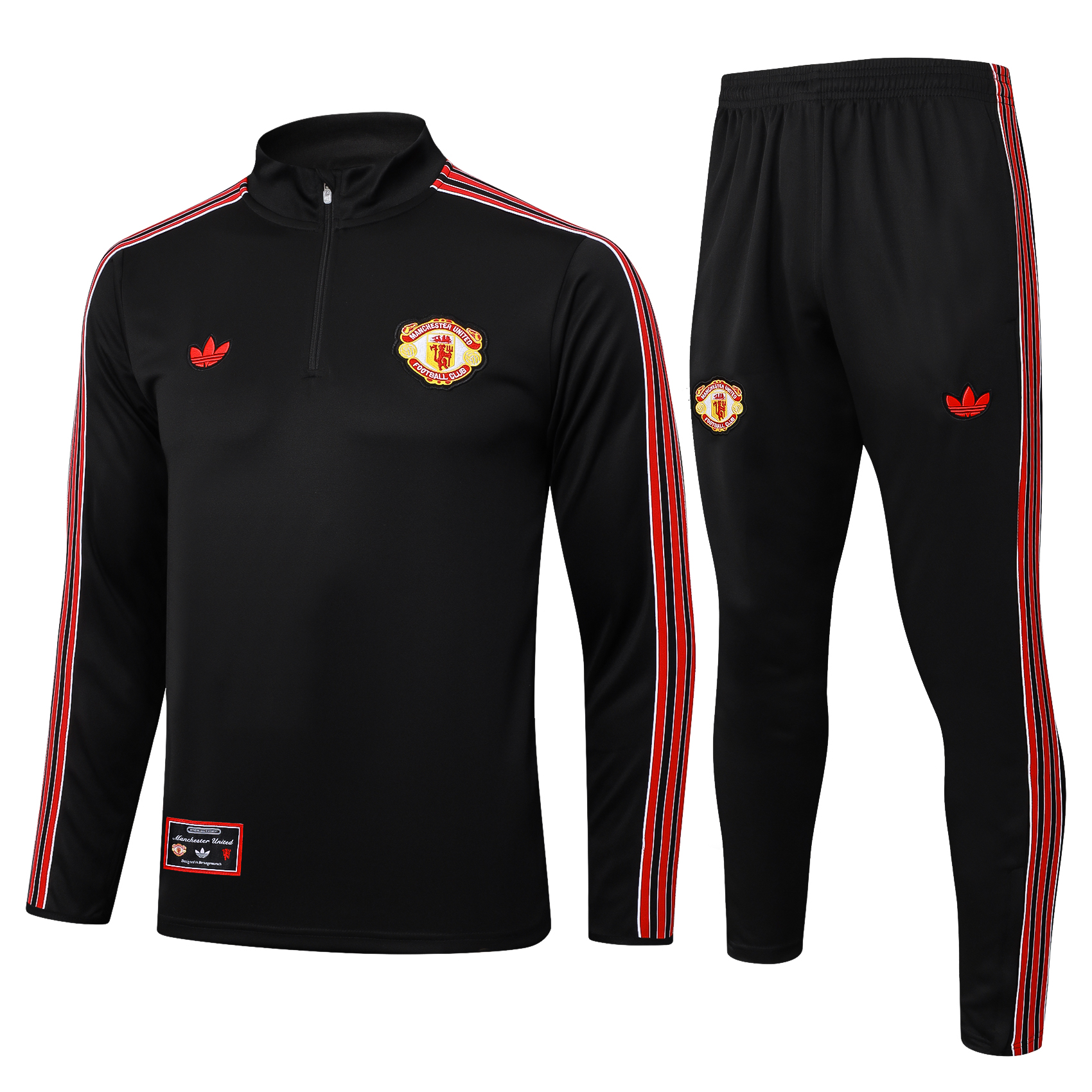 Manchester United Training Kit Sweatshirt & Pants Set Black 2025/26