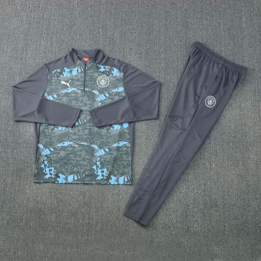 Manchester City Authentic Training Kit (Sweatshirt+Pants) Grey 2025/26 - Player Version