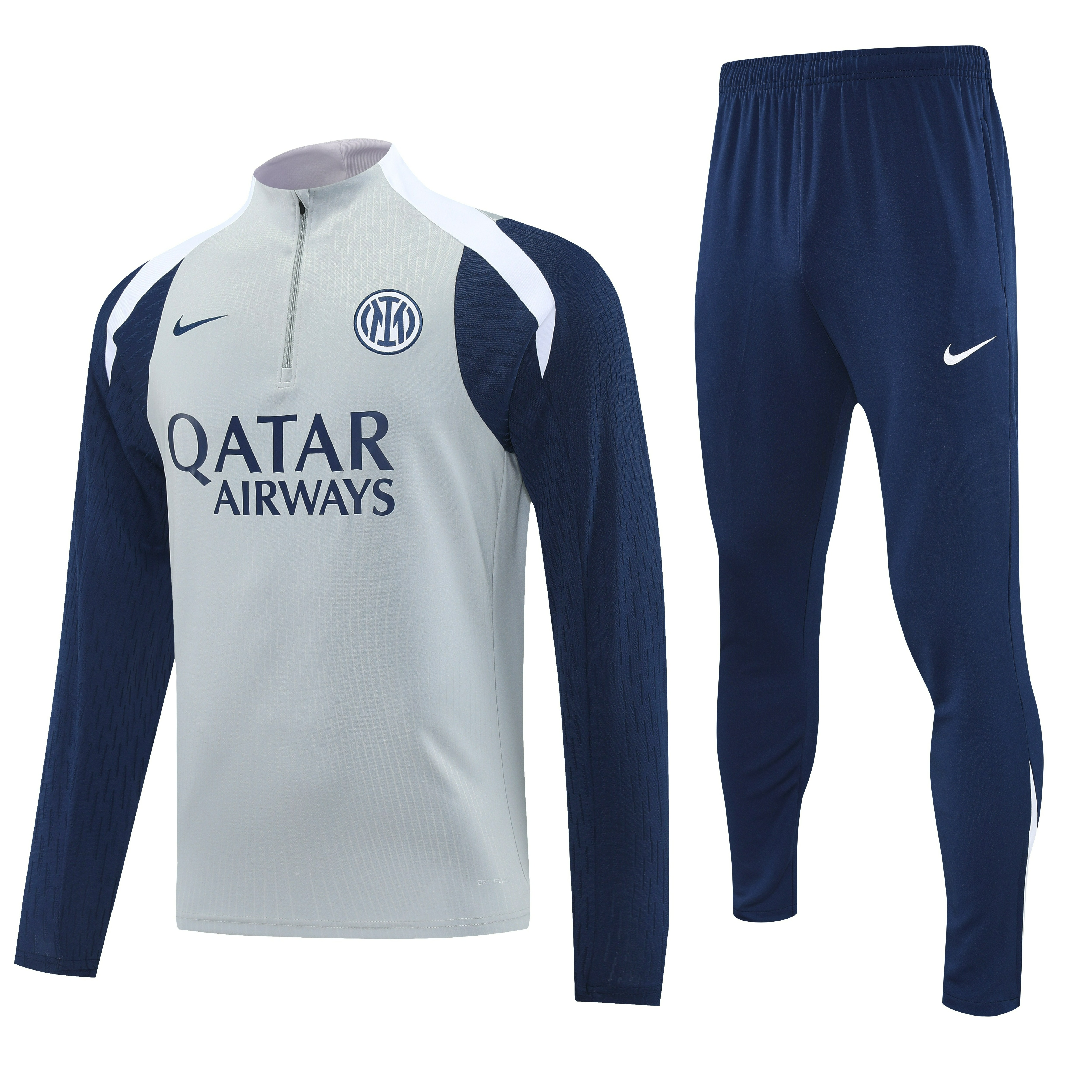 Inter Milan Authentic Training Kit Sweatshirt & Pants Set Grey 2025/26 - Player Version