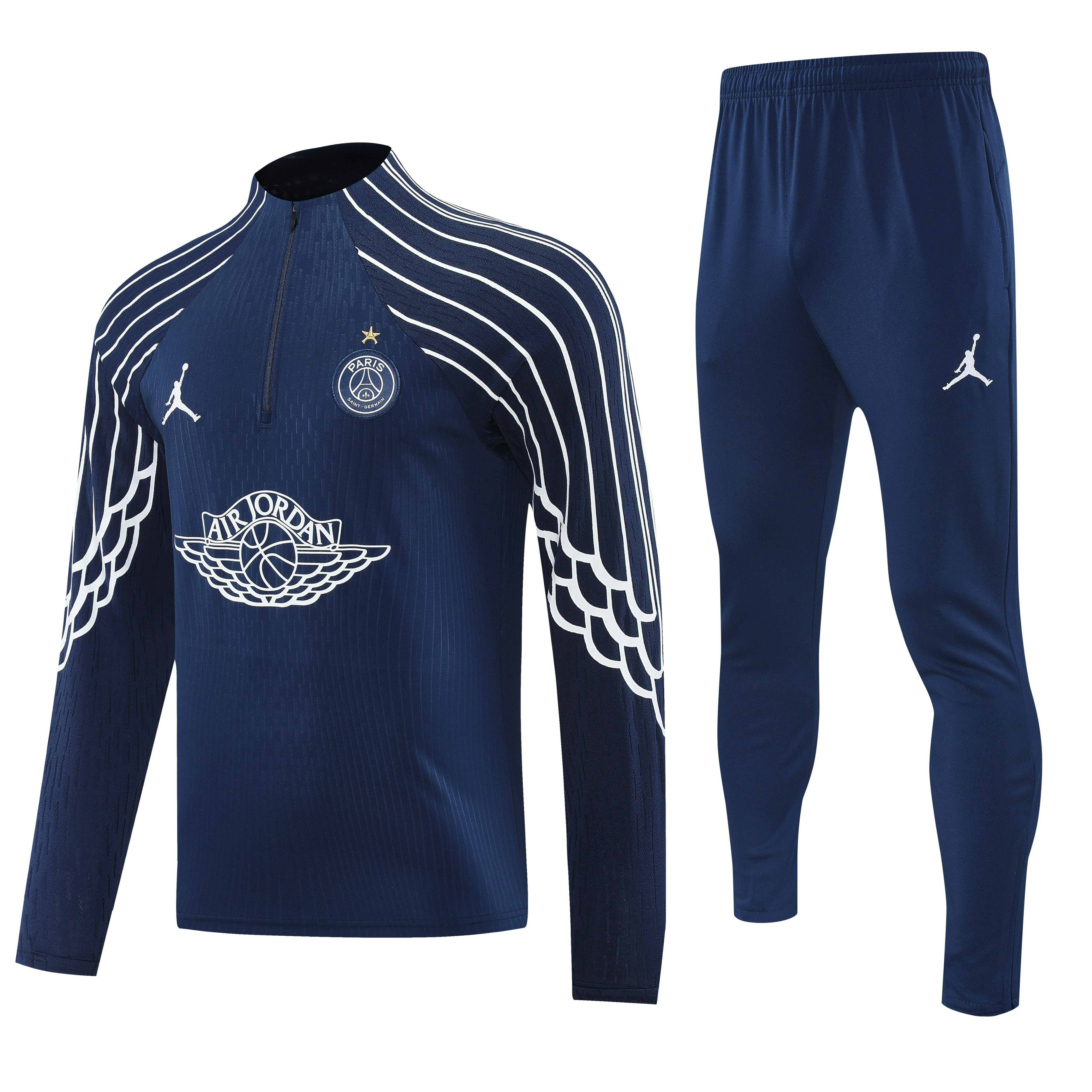 PSG Authentic Training Kit Sweatshirt & Pants Set Navy 2025/26 - Player Version (with Star)