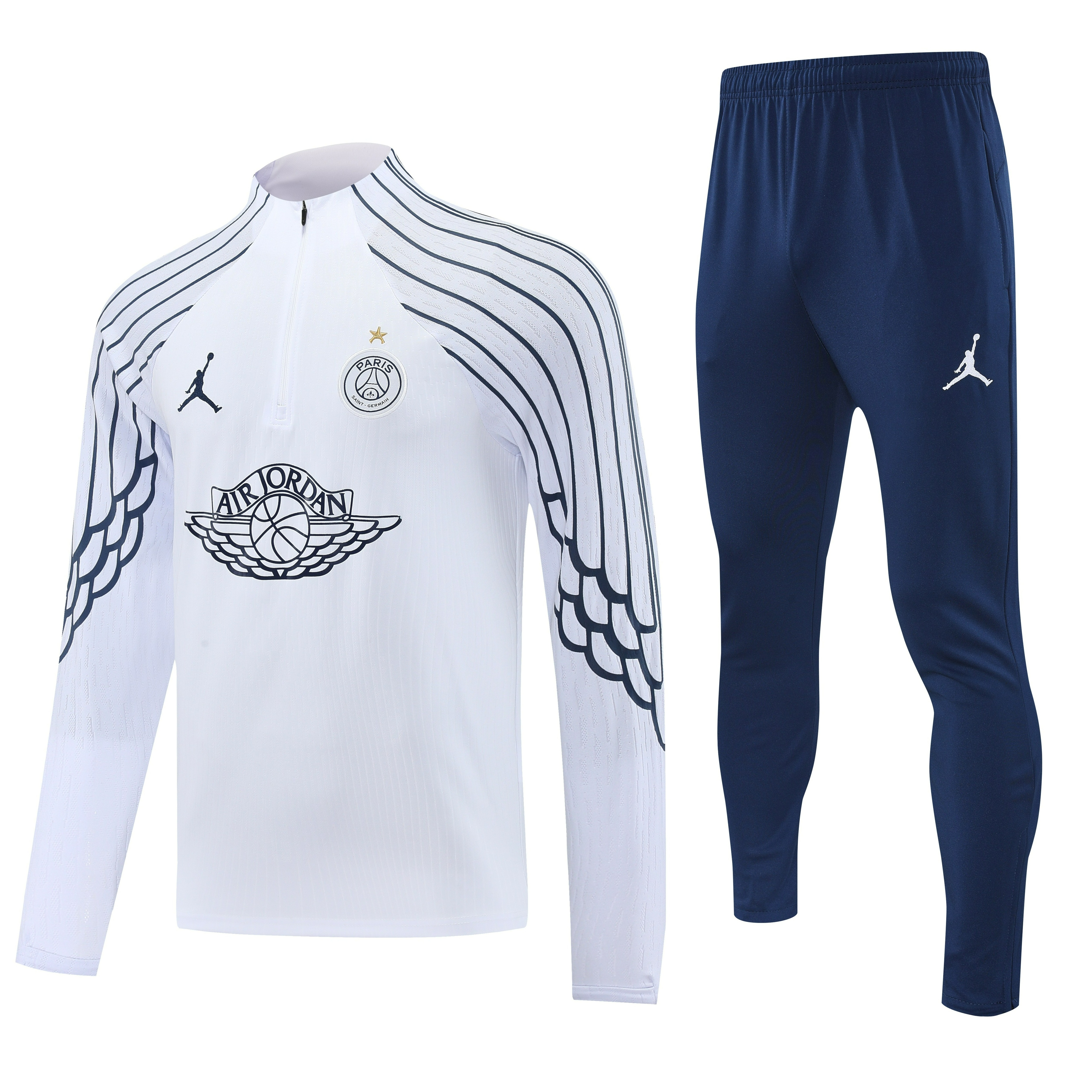 PSG Authentic Training Kit Sweatshirt & Pants Set White 2025/26 - Player Version (with Star)