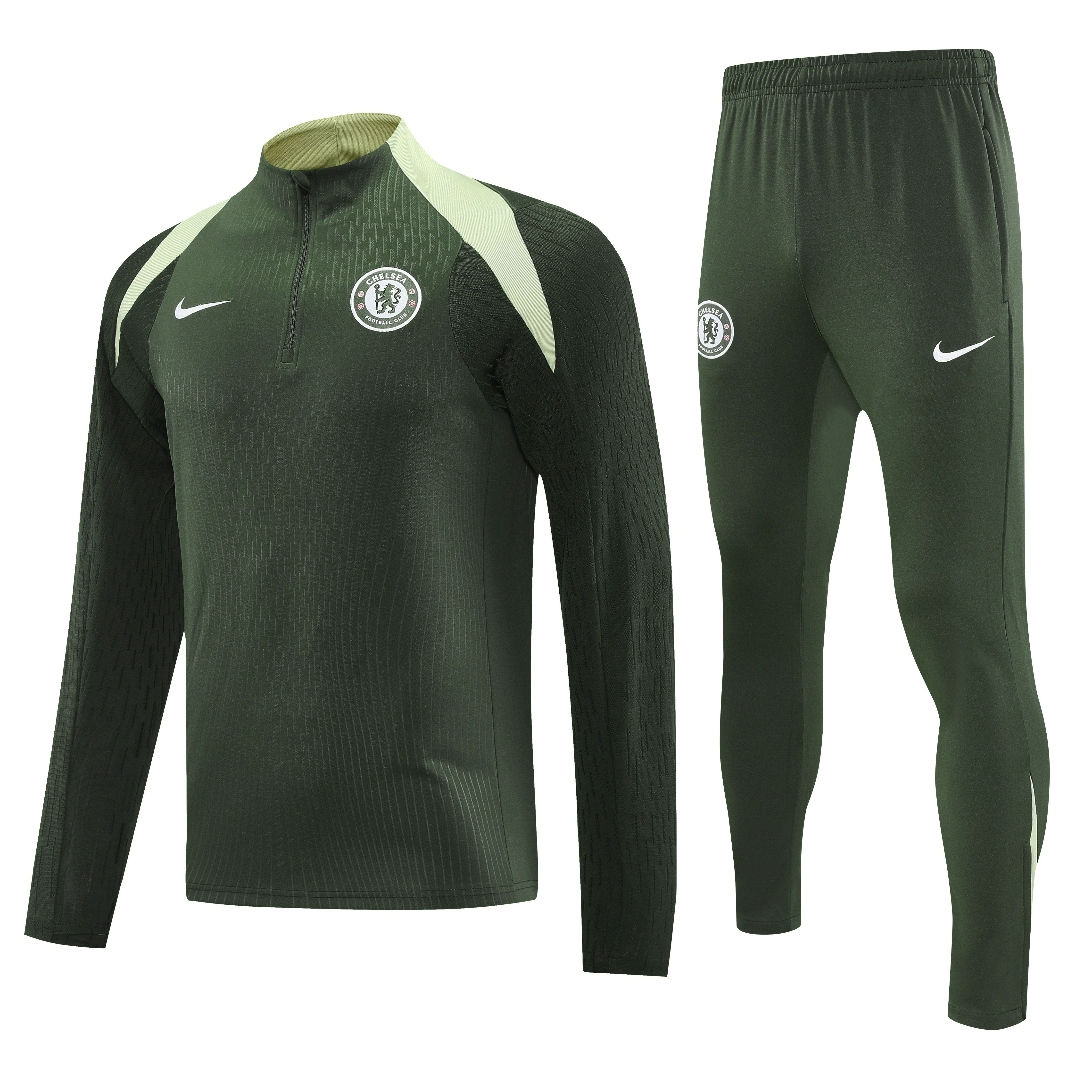 Chelsea Authentic Training Kit Sweatshirt & Pants Set Deep Green 2025/26 - Player Version