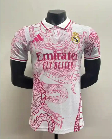 Real Madrid Authentic Soccer Jersey Pink Dragon Special Edition Shirt 2025/26 in Model Year: 2025/26 Country and League: