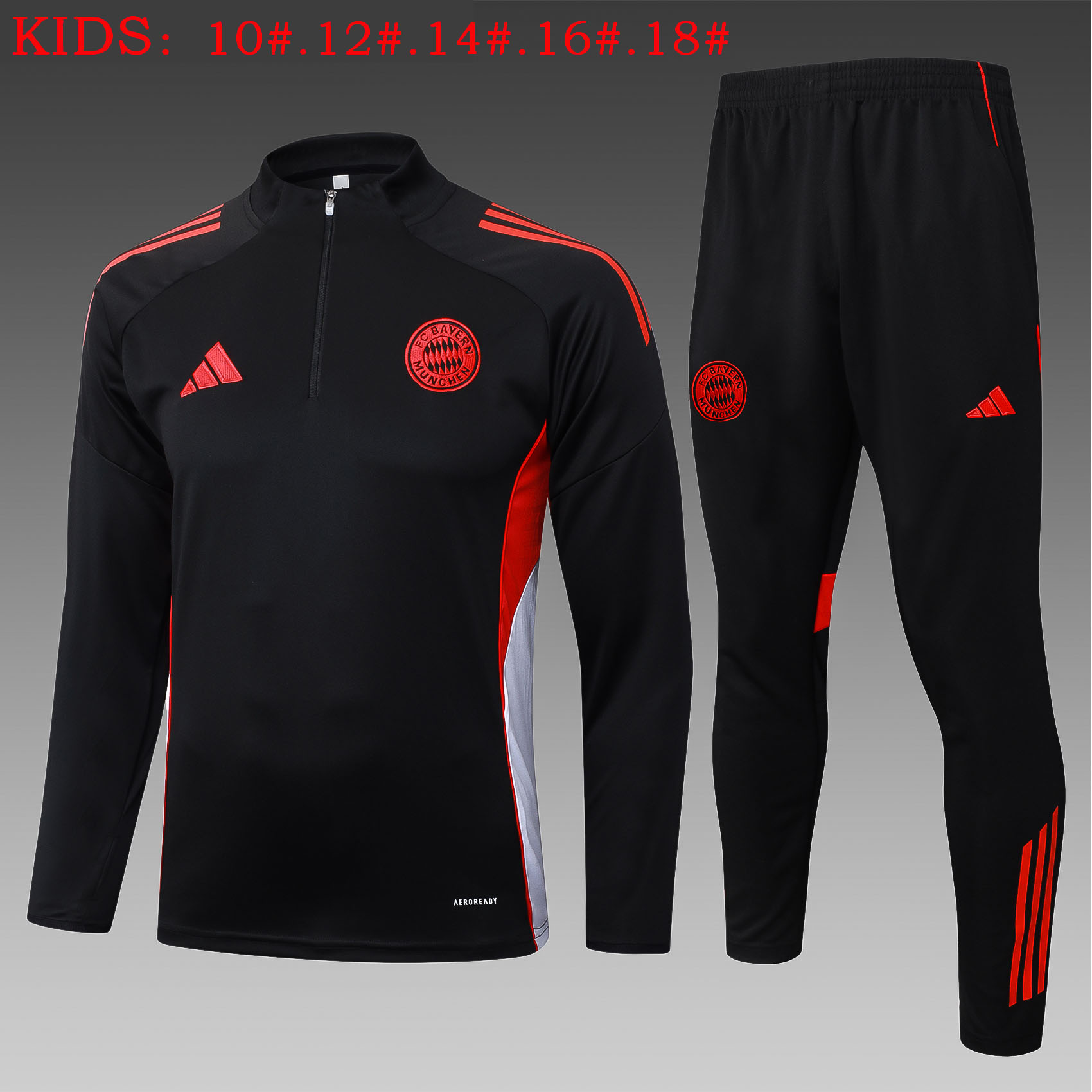 Kids Bayern Munich Training Kit Sweatshirt & Pants Set Black 2025/26
