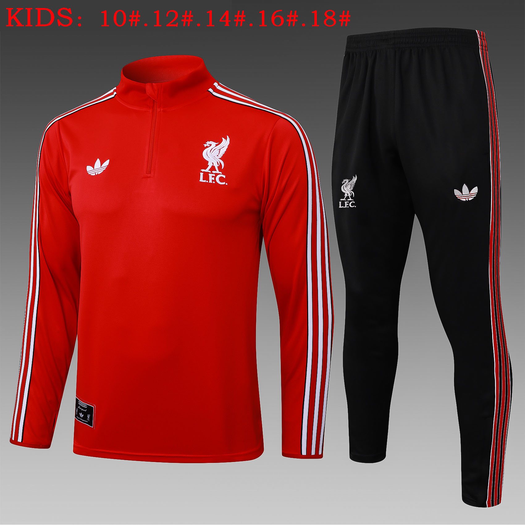 Kids Liverpool Training Kit Sweatshirt & Pants Set Red 2025/26