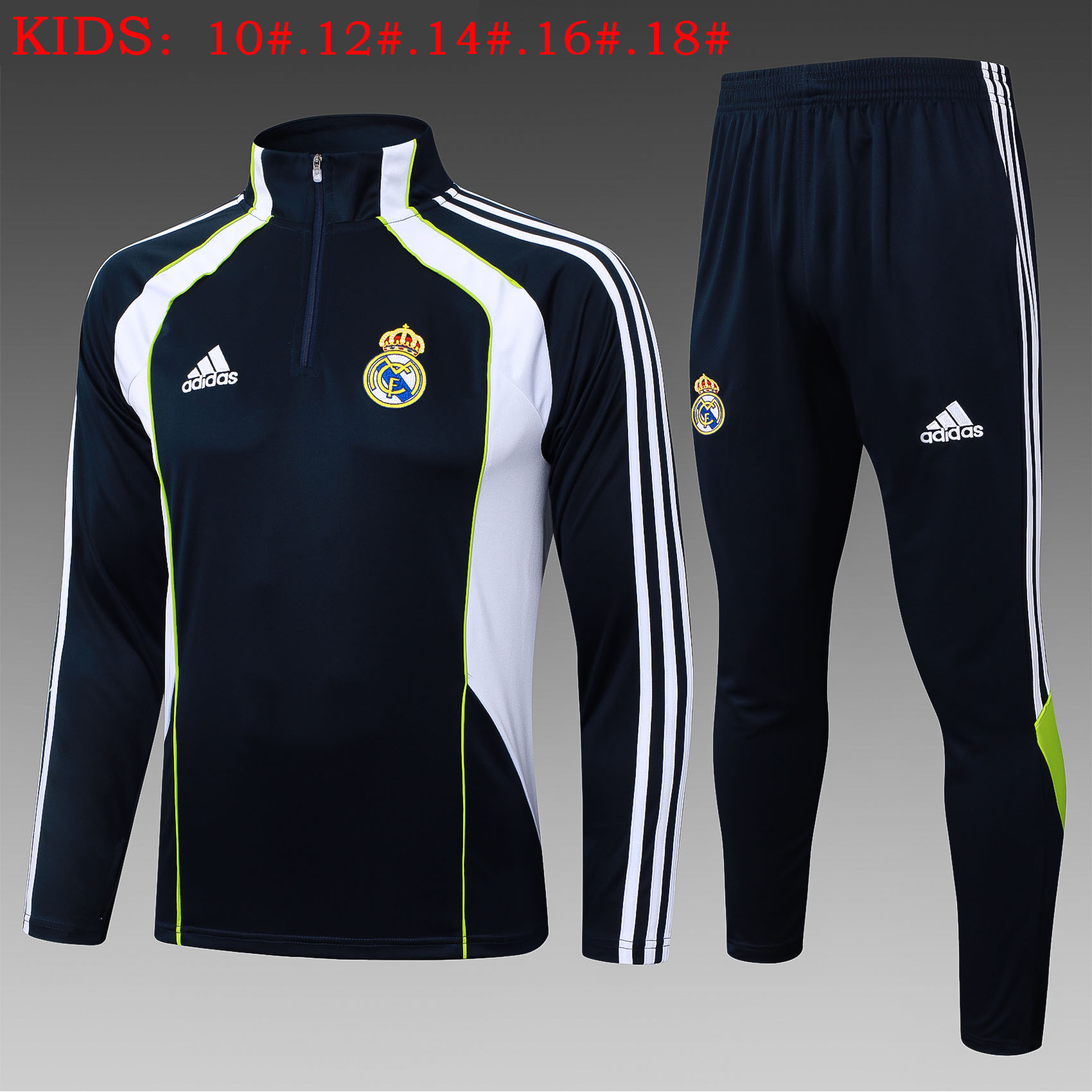 Kids Real Madrid Training Kit Sweatshirt & Pants Set Cyan 2025/26