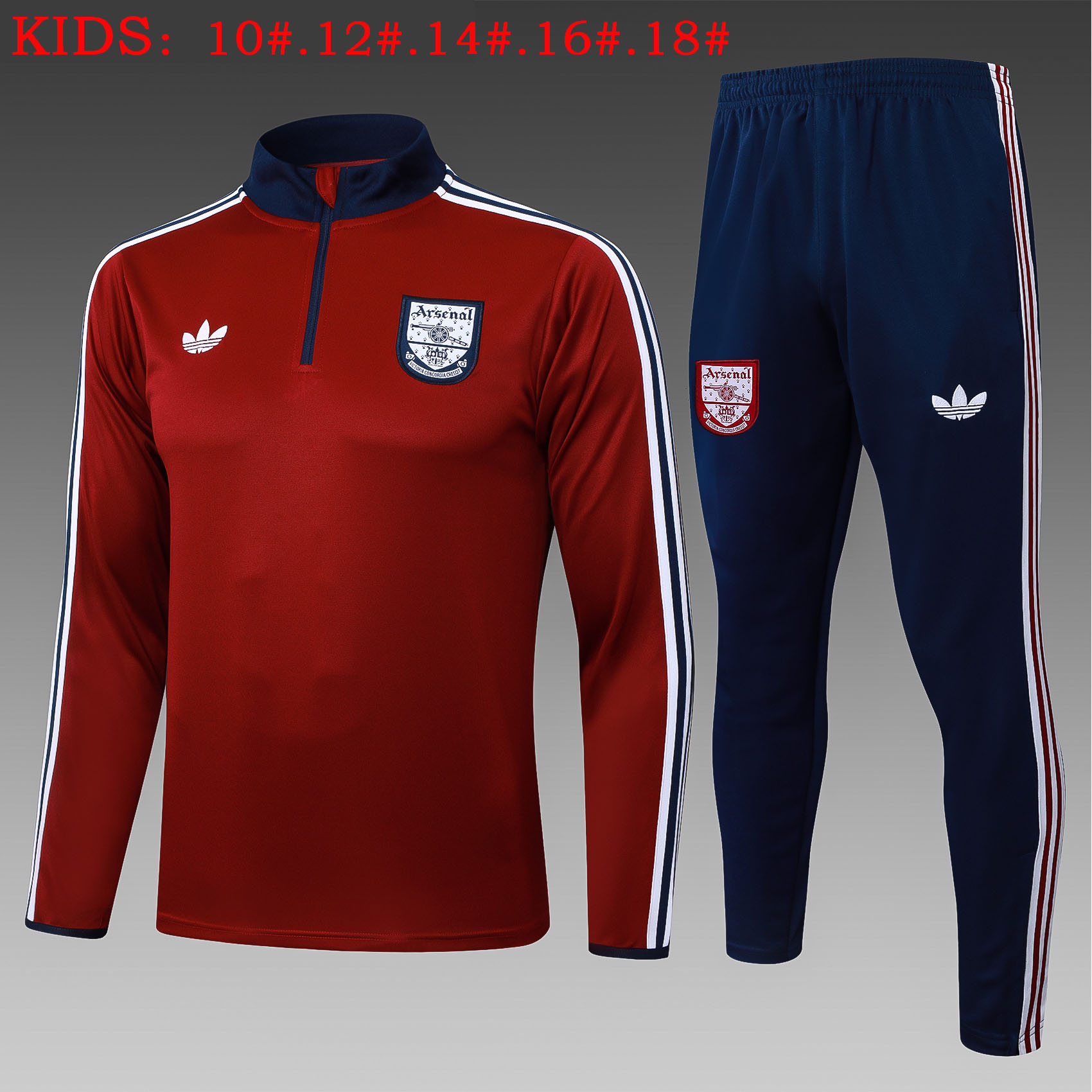 Kids Arsenal Training Kit Sweatshirt & Pants Set Red 2025/26