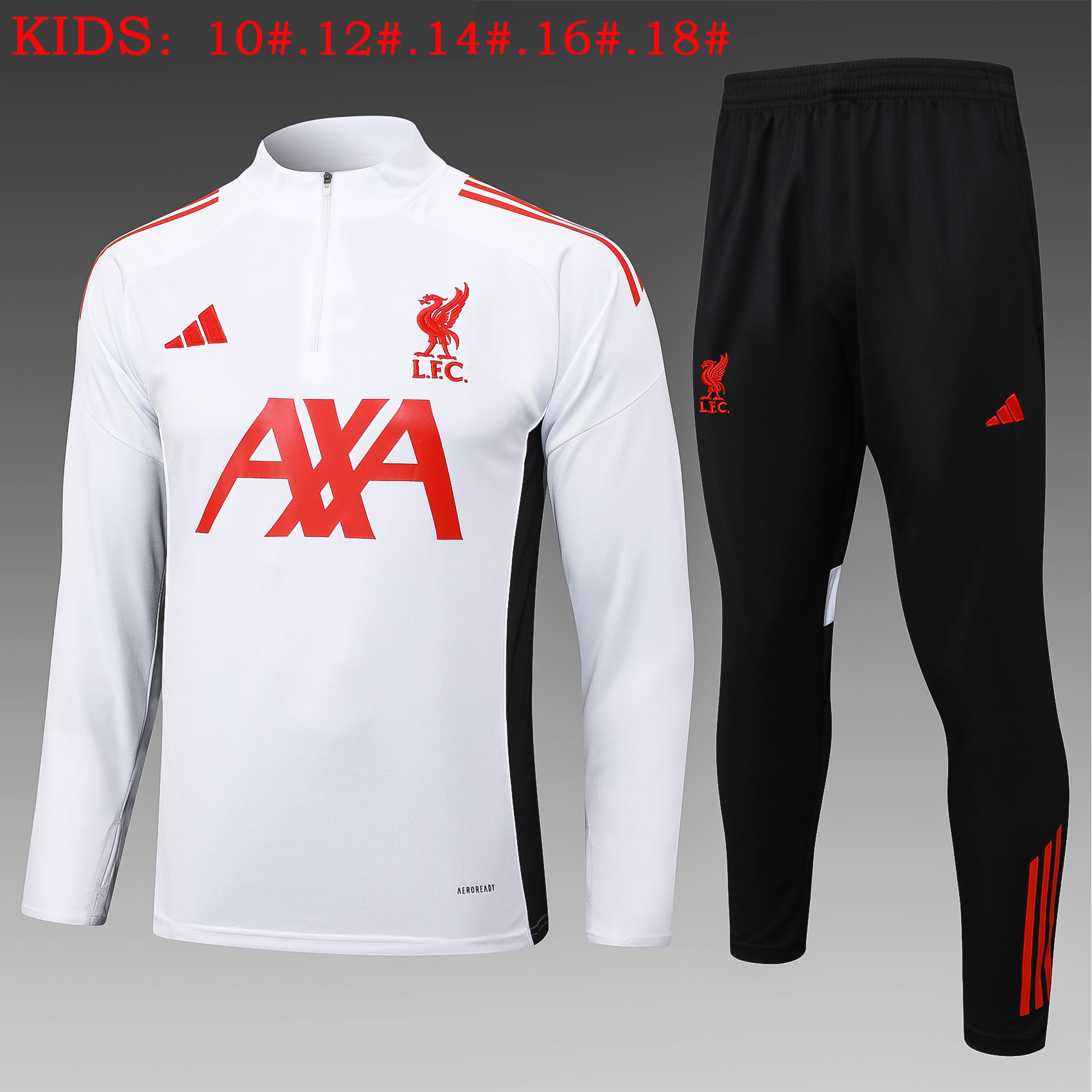 Kids Liverpool Training Kit Sweatshirt & Pants Set White 2025/26