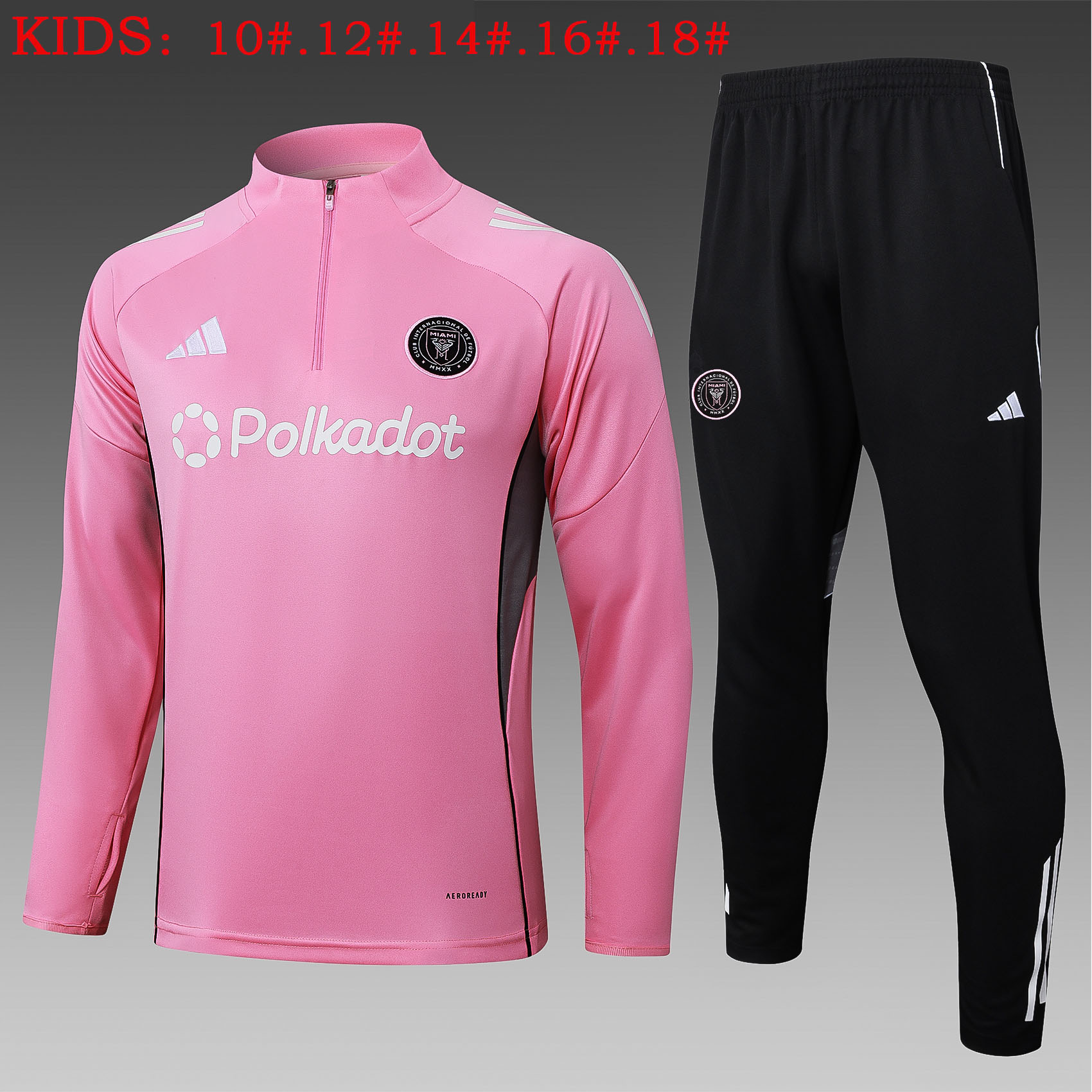 Kids Inter Miami Training Kit Sweatshirt & Pants Set Pink 2025