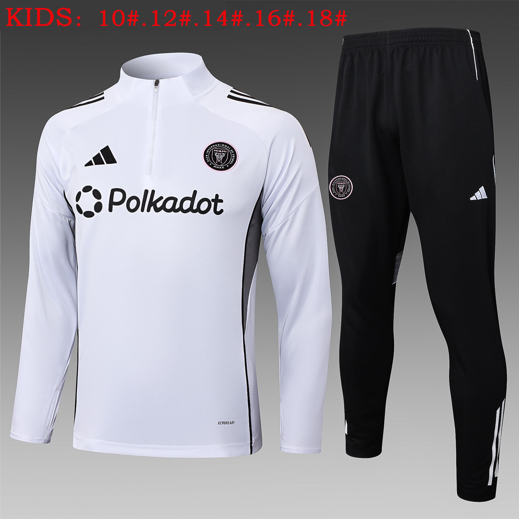 Kids Inter Miami Training Kit Sweatshirt & Pants Set White 2025