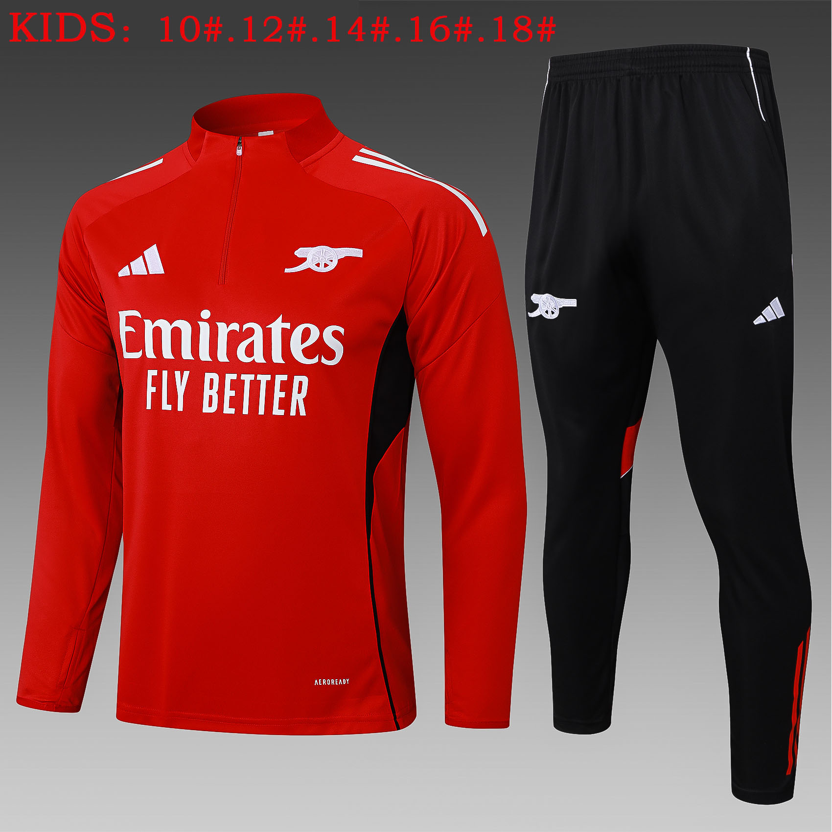 Kids Arsenal Training Kit Sweatshirt & Pants Set Red 2025/26