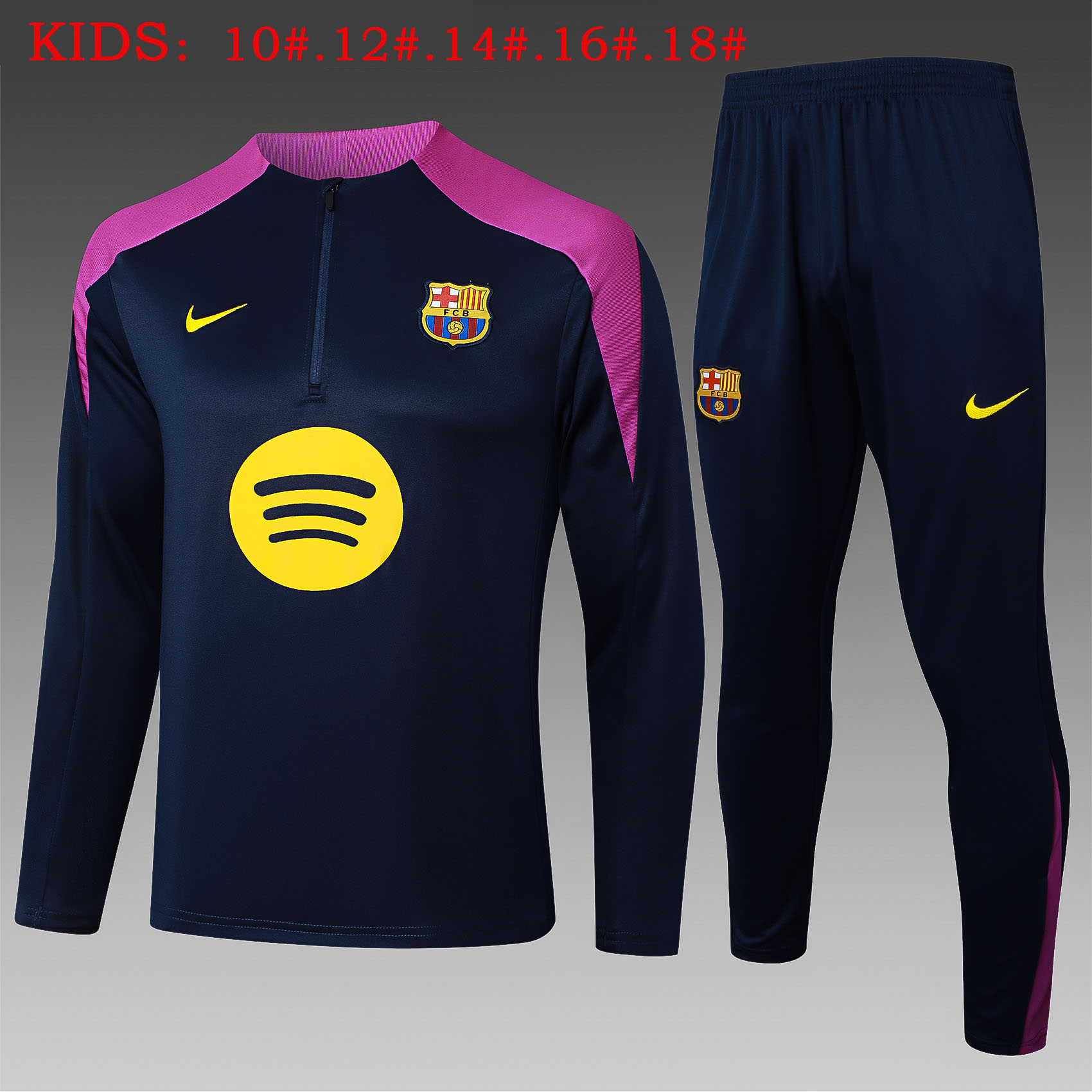 Kids Barcelona Training Kit Sweatshirt & Pants Set Cyan 2025/26