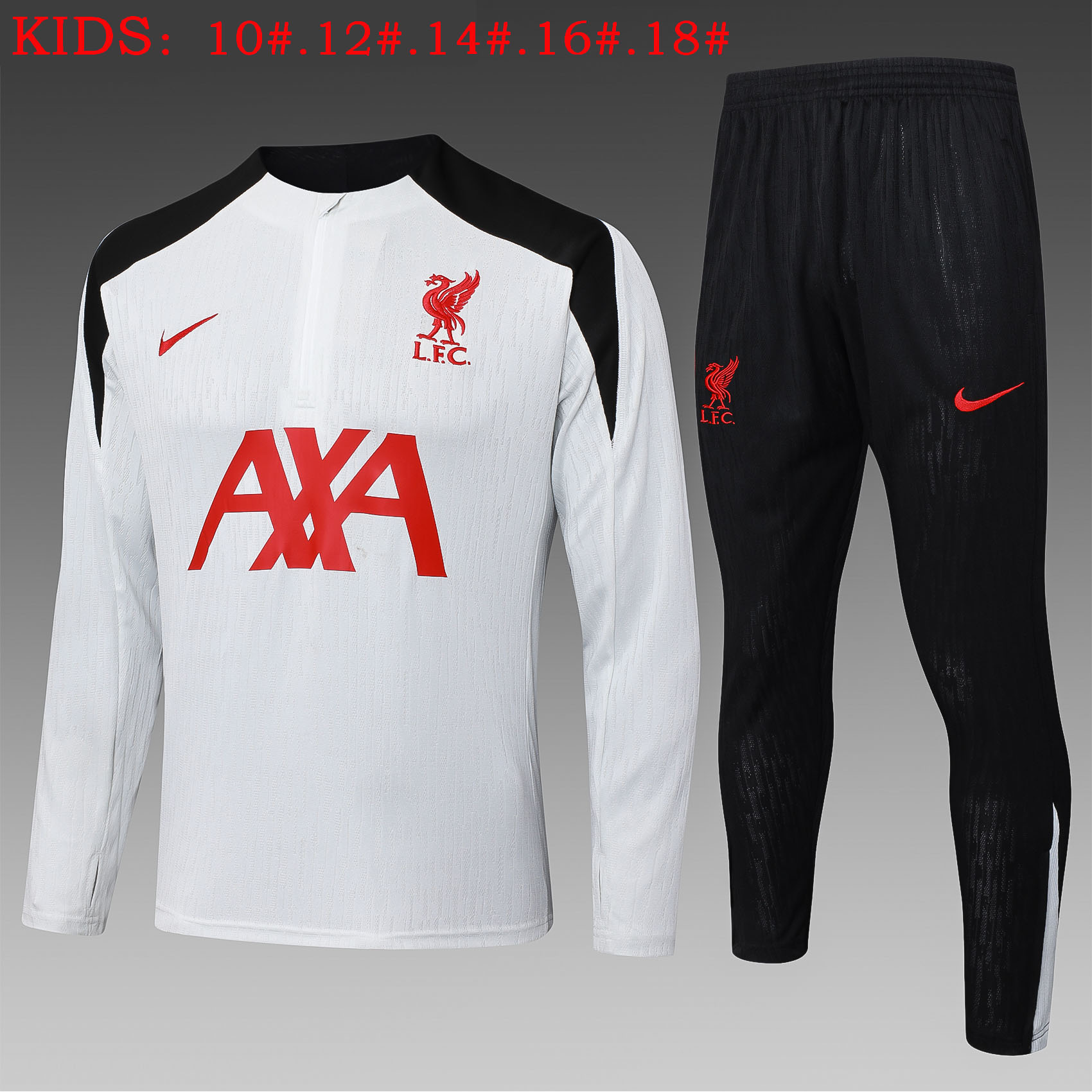 Kids Liverpool Training Kit Sweatshirt & Pants Set Light Gray 2025/26
