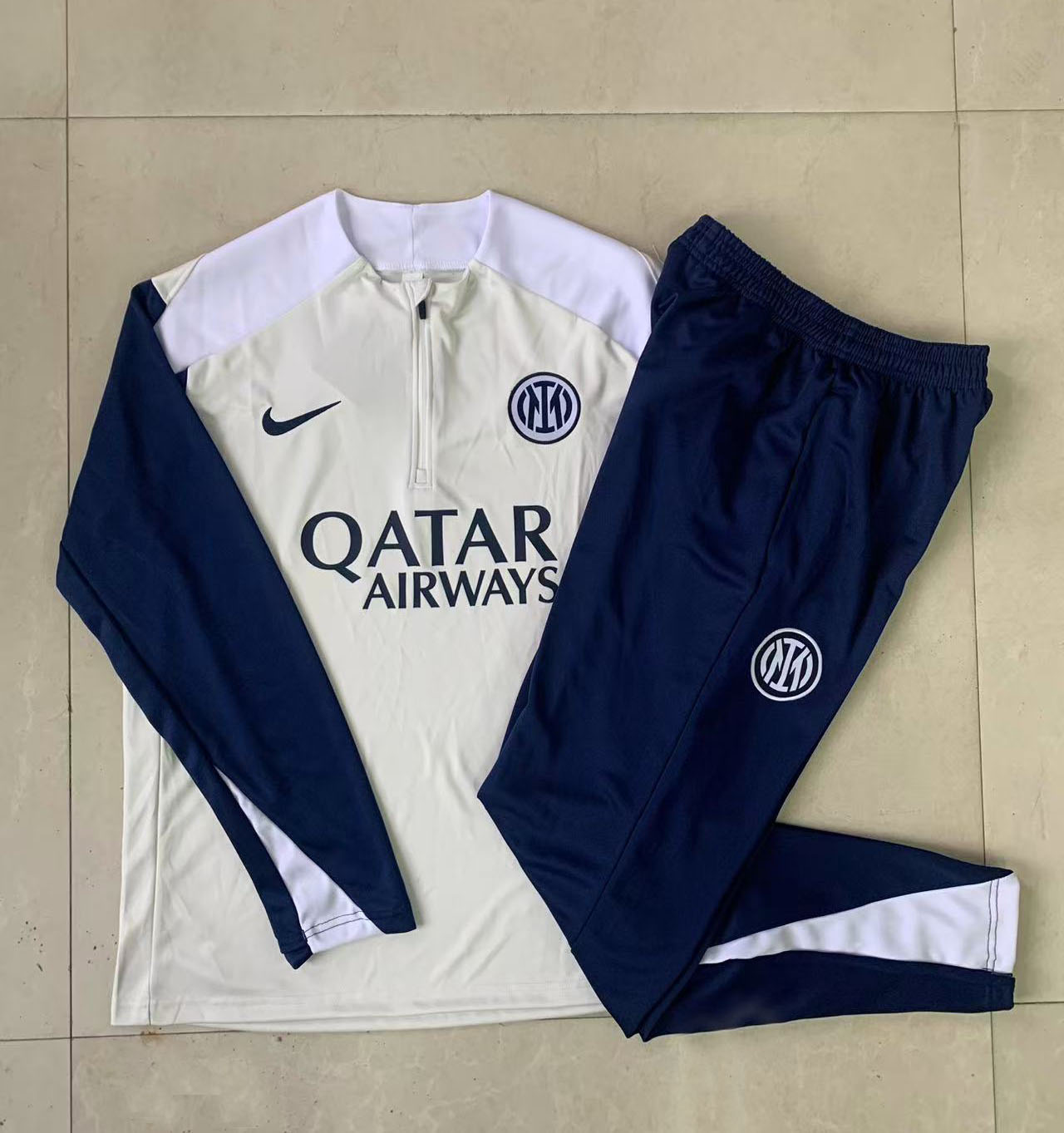 Kids Inter Milan Training Kit Sweatshirt & Pants Set Off-White 2025/26