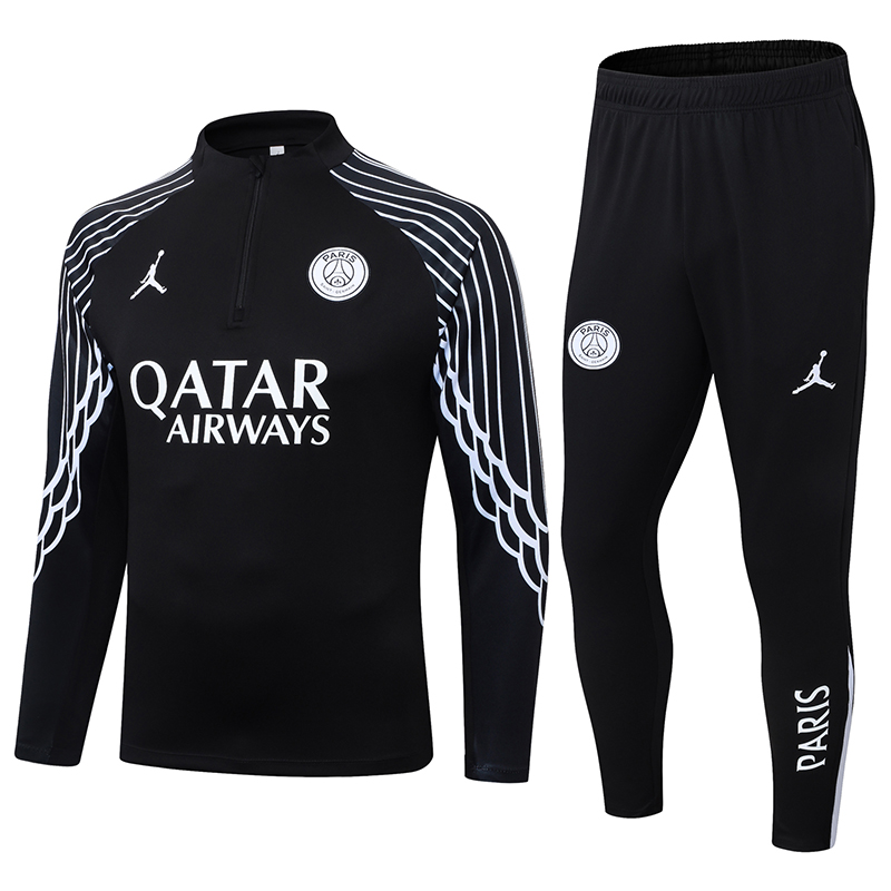 Kids PSG Training Kit Sweatshirt & Pants Set Black 2025/26