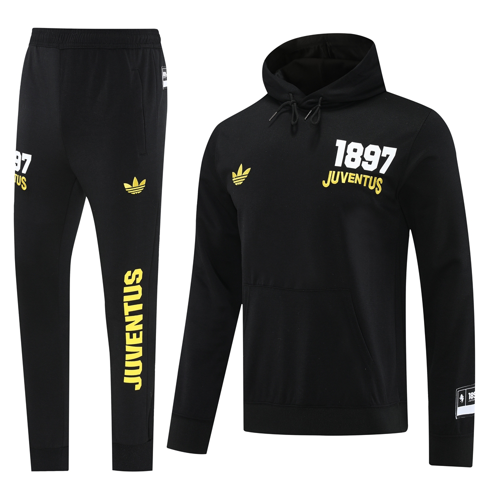 Juventus Hoodie Training Kit Sweatshirt & Pants Set Black 2025/26