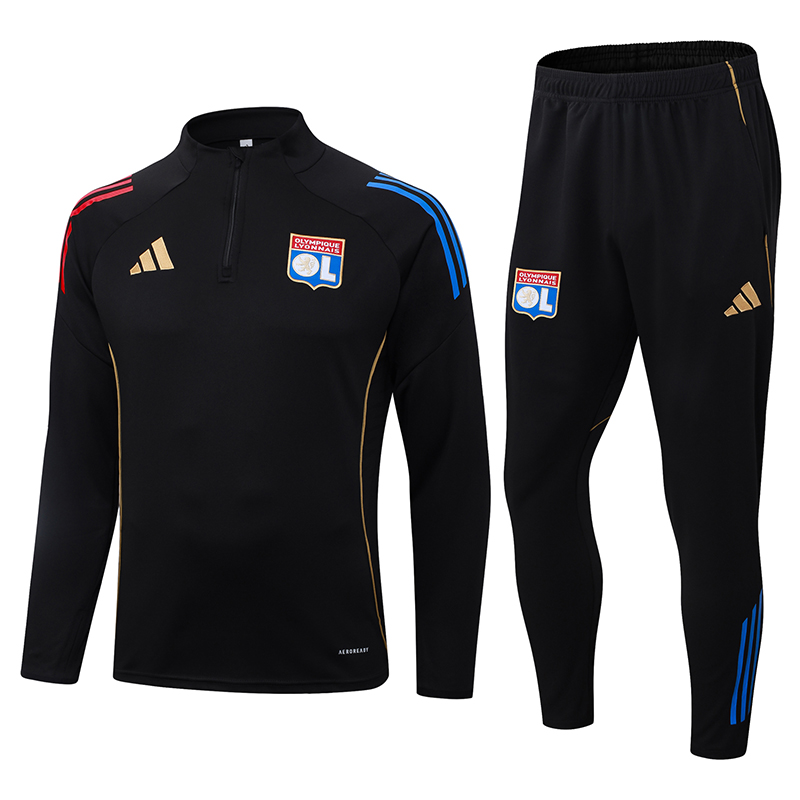 Olympique Lyonnais Training Kit Sweatshirt & Pants Set Black 2025/26