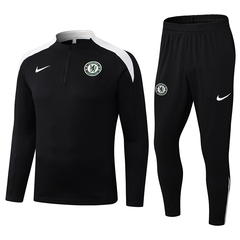 Chelsea Training Kit Sweatshirt & Pants Set Black 2025/26