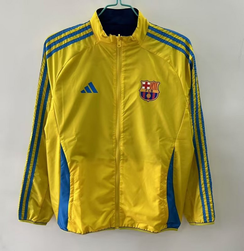 Barcelona Reversible Double-Sides Windbreaker Jacket Yellow&Amp;blue 2025/26 in Yellow&Blue